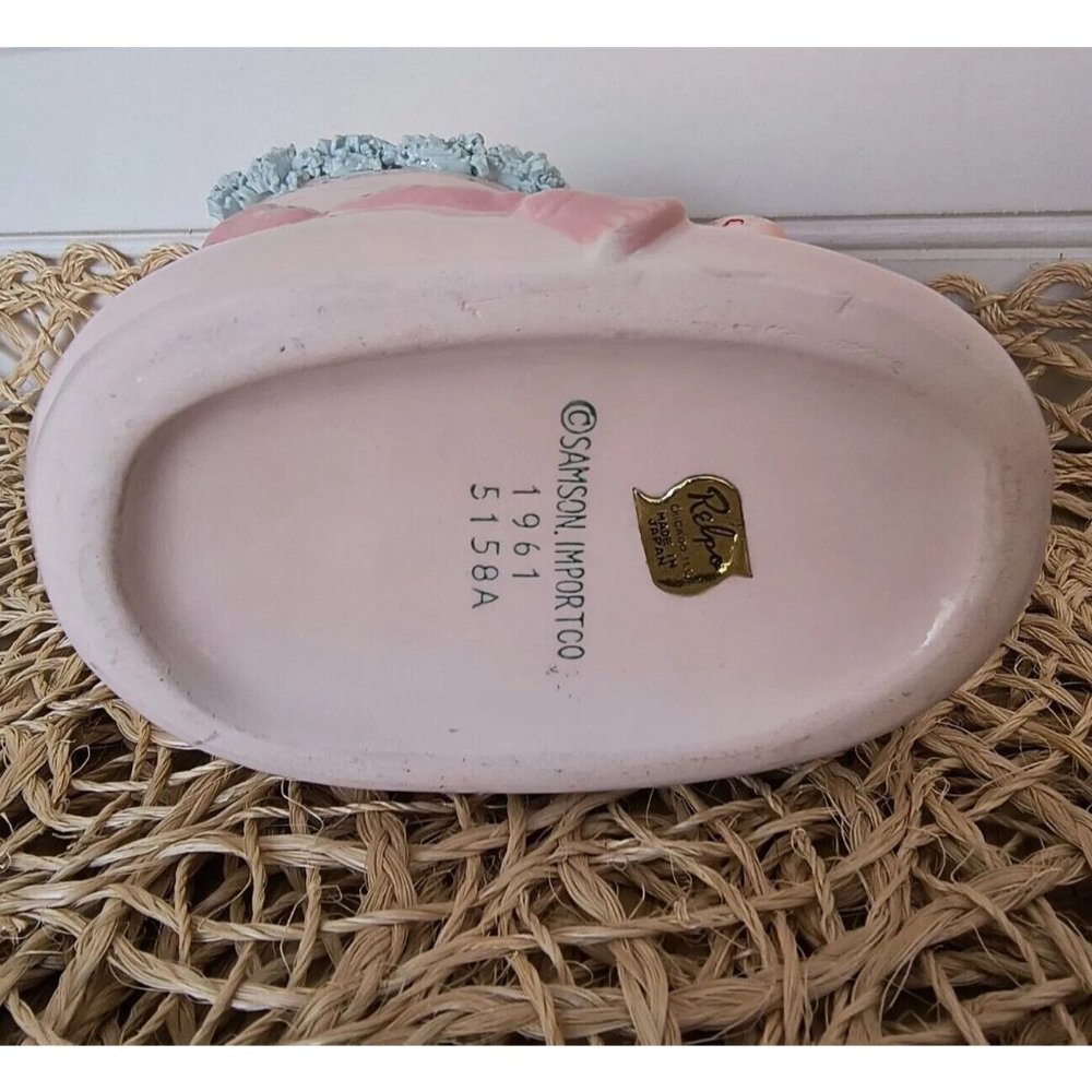 Relpo Pink Baby Bootie Planter, Made In Japan, 1961 Samson Import Co, EUC - Picture 8 of 9